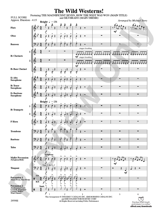 The Wild Westerns! - Concert Band Conductor Score & Parts (Digital Download)