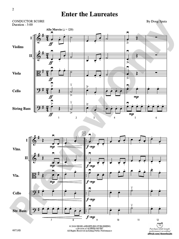 Enter the Laureates - String Orchestra Conductor Score & Parts (Digital Download)