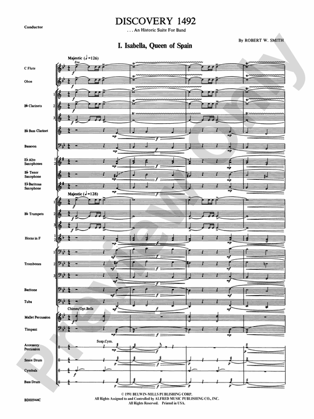 Discovery 1492 - Concert Band Conductor Score & Parts (Digital Download)