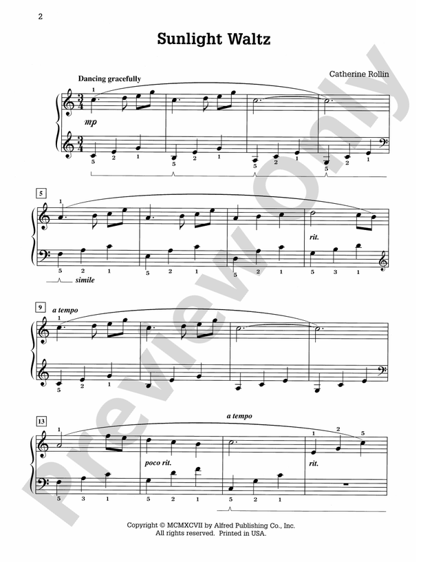 Sunlight Waltz - Piano (Digital Download)