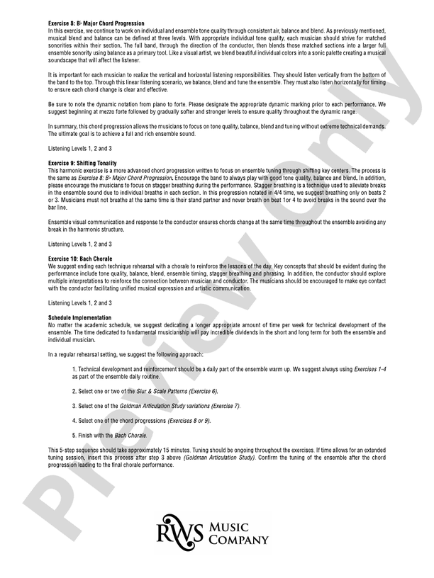 Keys to Success: Sonority and Technique - Warm-Ups for Symphonic Band - Concert Band Conductor Score & Parts (Digital Download)