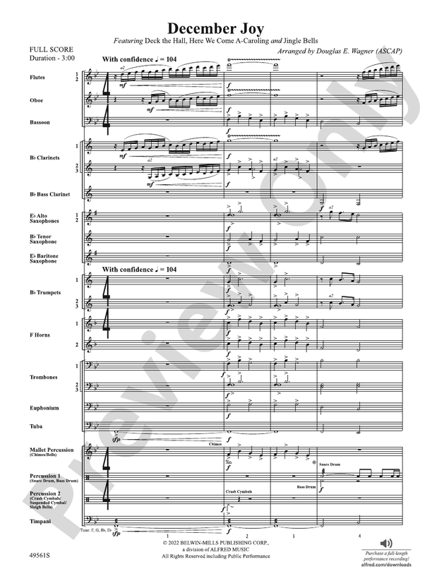December Joy - Concert Band Conductor Score & Parts (Digital Download)