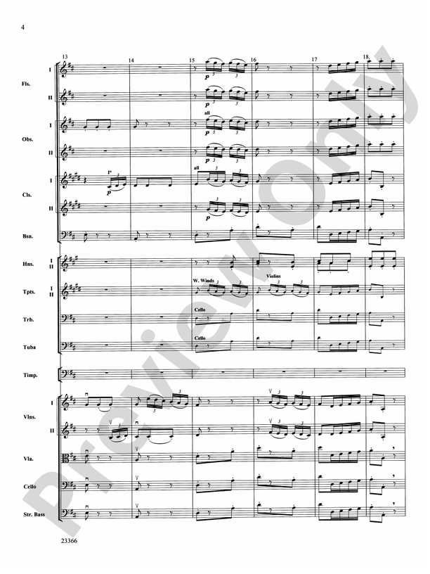 Symphony No. 4, 3rd Movement (Grade 3) – Full Orchestra Conductor Score & Parts (Digital Download)