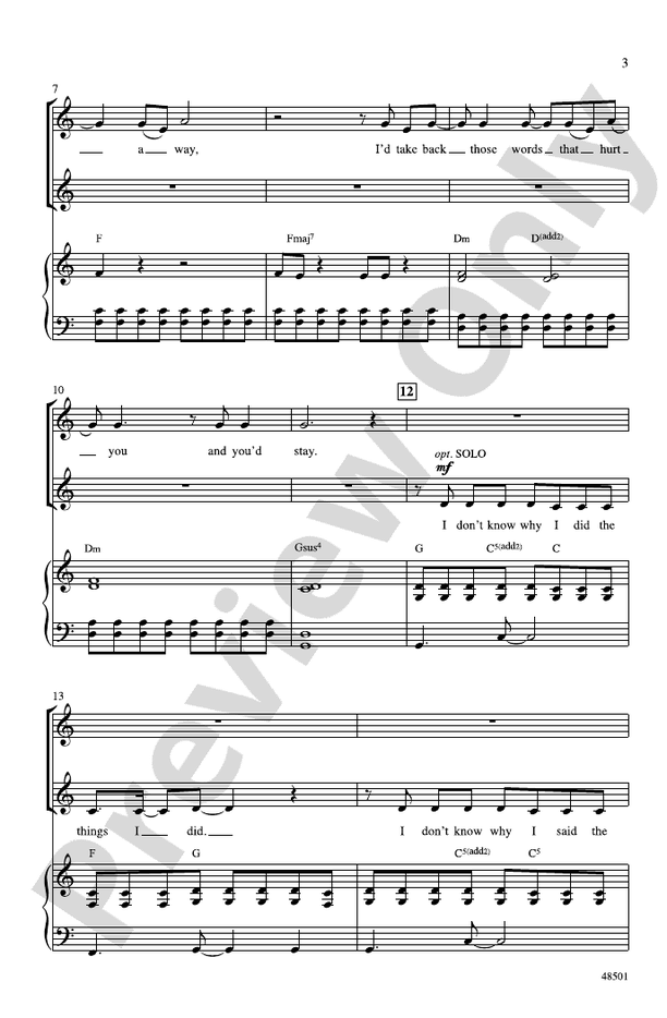 If I Could Turn Back Time – SSA Choral Octavo (Digital Download)