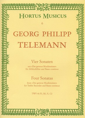 4 Sonatas for Treble Recorder and Basso continuo - Georg Philipp Telemann - Treble Recorder Hortus Musicus