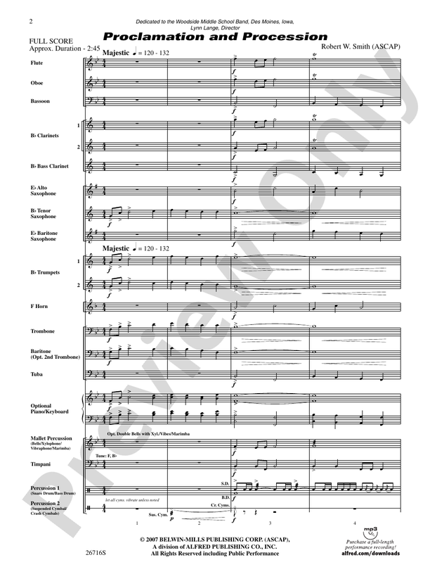 Proclamation and Procession - Concert Band Conductor Score & Parts (Digital Download)
