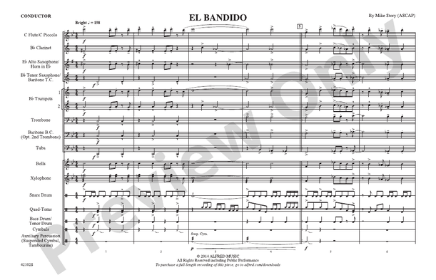 El Bandido – Marching Band Conductor Score & Parts (Digital Download)