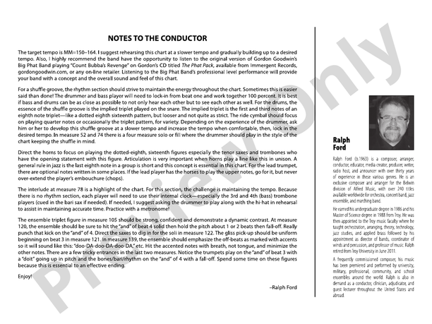 Count Bubba's Revenge - Jazz Ensemble Conductor Score & Parts(Digital Download)
