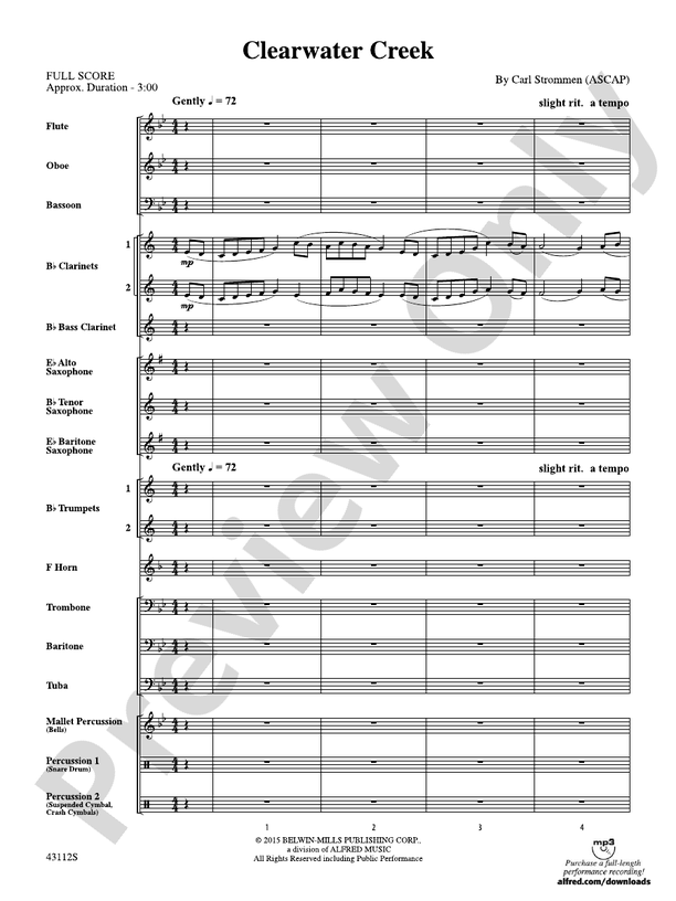 Clearwater Creek - Concert Band Conductor Score & Parts (Digital Download)