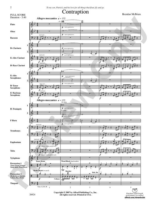 Contraption - Concert Band Conductor Score & Parts (Digital Download)