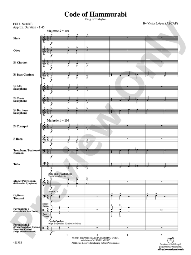 Code of Hammurabi - Concert Band Conductor Score & Parts (Digital Download)