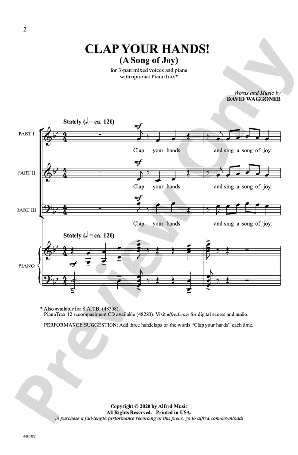 Clap Your Hands! – 3-Part Mixed Choral Octavo (Digital Download)