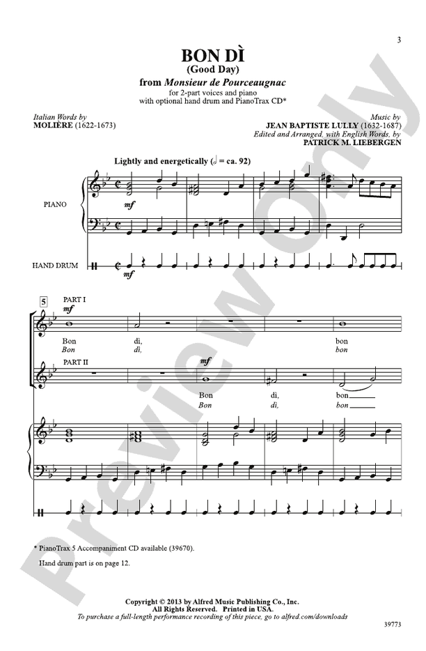 Bon Di – 2-Part Choral Octavo (Digital Download)