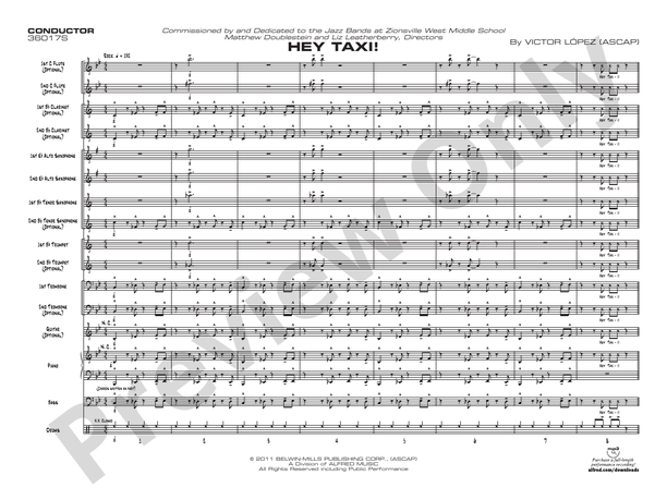 Hey Taxi! - Jazz Ensemble Conductor Score & Parts(Digital Download)