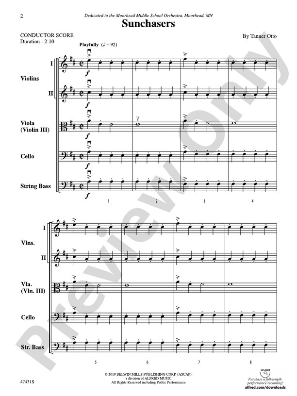 Sunchasers - String Orchestra Conductor Score & Parts (Digital Download)