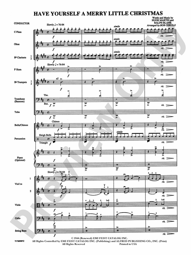 Have Yourself a Merry Little Christmas – Full Orchestra Conductor Score & Parts (Digital Download)