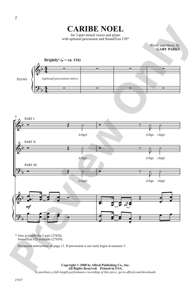 Caribe Noel – 3-Part Mixed Choral Octavo (Digital Download)