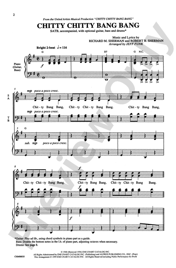 Chitty Chitty Bang Bang (from Chitty Chitty Bang Bang) – SATB Choral Octavo (Digital Download)