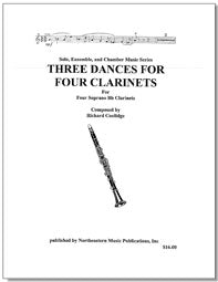 THREE DANCES FOR 4 CLARINETS [SCORE & PARTS] - COOLIDGE - CLARINET - RONCORP