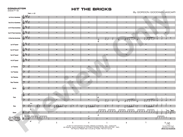 Hit the Bricks - Jazz Ensemble Conductor Score & Parts(Digital Download)