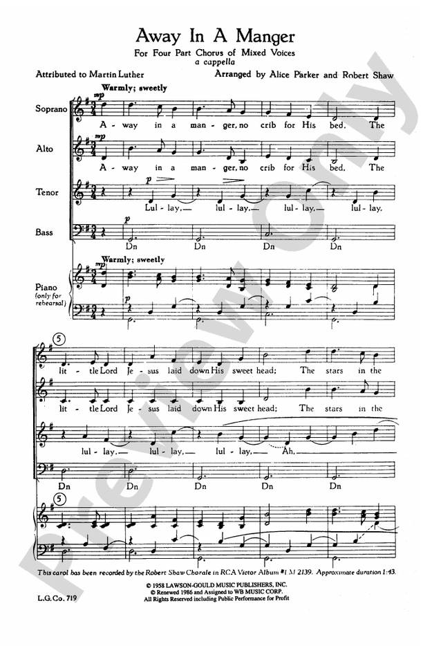 Away in a Manger – SATB Choral Octavo (Digital Download)