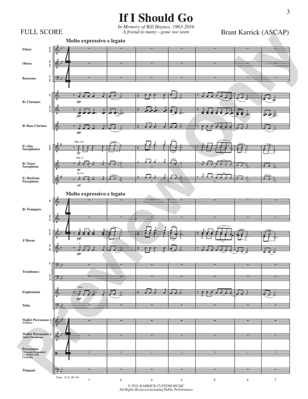 If Today Was Your Last Day - Concert Band Conductor Score & Parts (Digital Download)