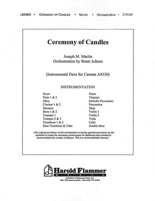 Ceremony of Candles - Orchestration/Conductor's Score - Joseph M. Martin - Shawnee Press Conductor's Score Score/Parts