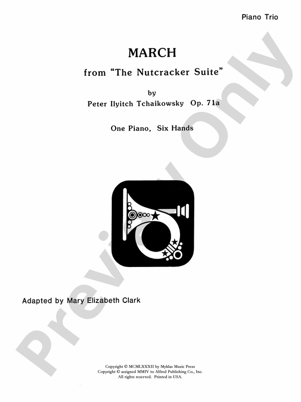 March from The Nutcracker Suite, Opus 71A - 1 Piano, 6 Hands (Digital Download)