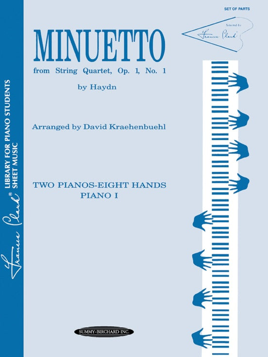 Minuetto from String Quartet, Opus 1, No. 1 - 2 Pianos, 8 Hands (Digital Download)