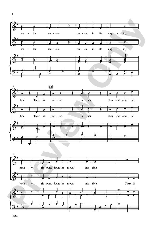 Music in the Water – 2-Part Choral Octavo (Digital Download)