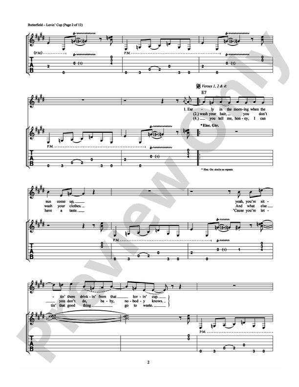 Lovin' Cup - Guitar TAB (Digital Download)