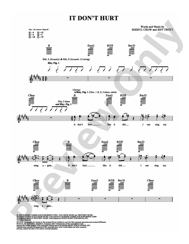 It Don't Hurt - Guitar TAB (Digital Download)
