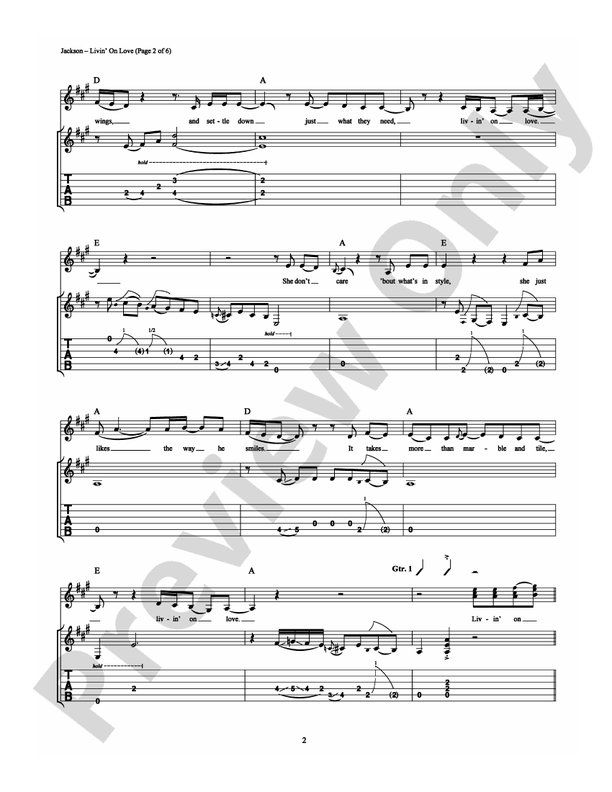 Livin' On Love - Guitar TAB (Digital Download)