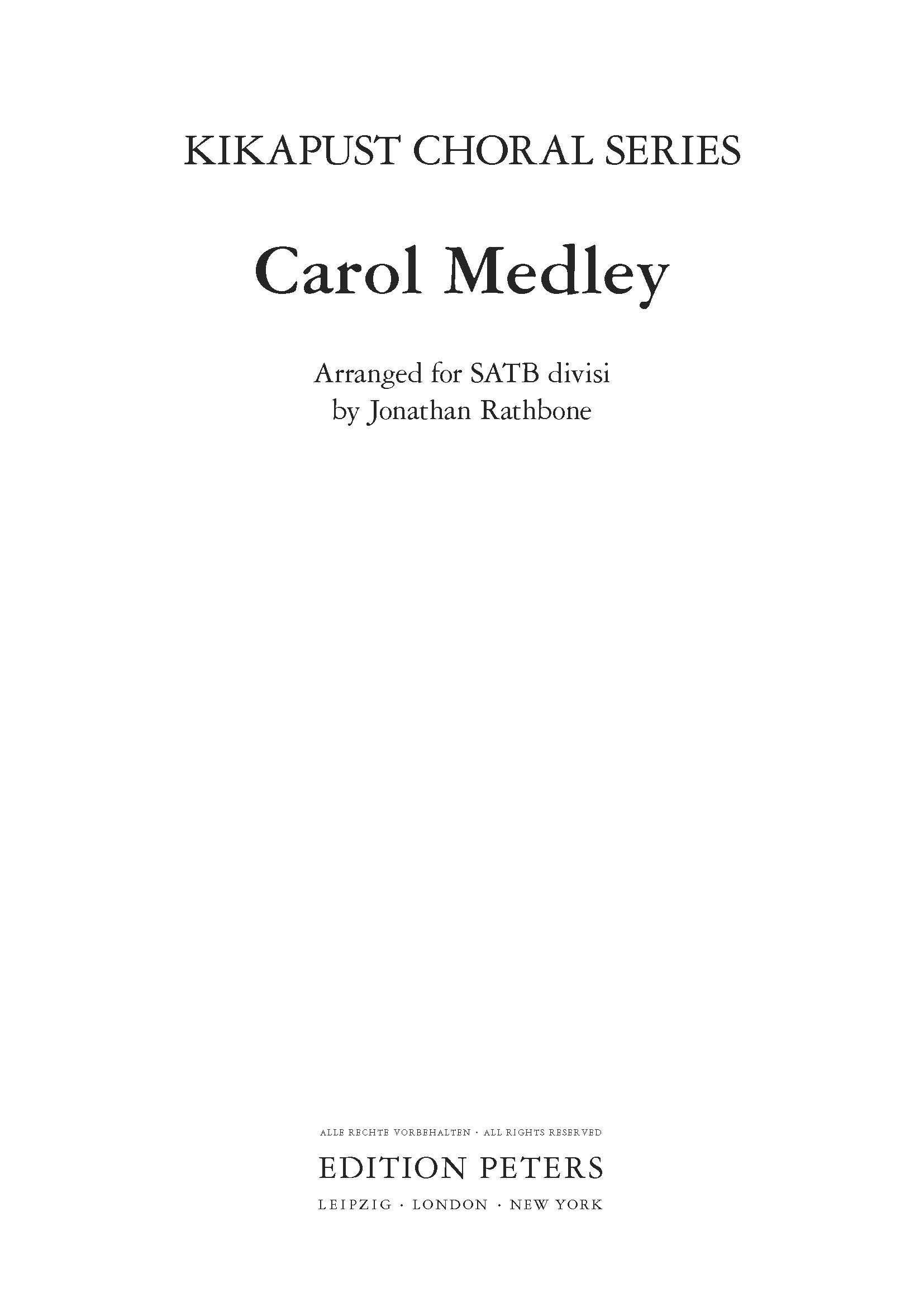 Carol Medley (EP77003) - SATB Choral Octavo (Digital Download)