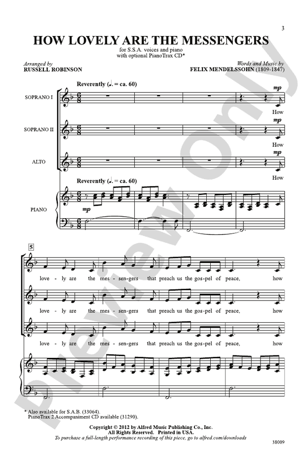 How Lovely Are the Messengers – SSA Choral Octavo (Digital Download)