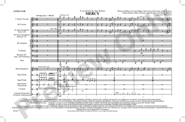 Mercy (From Space Jam: A New Legacy) – Marching Band Conductor Score & Parts (Digital Download)
