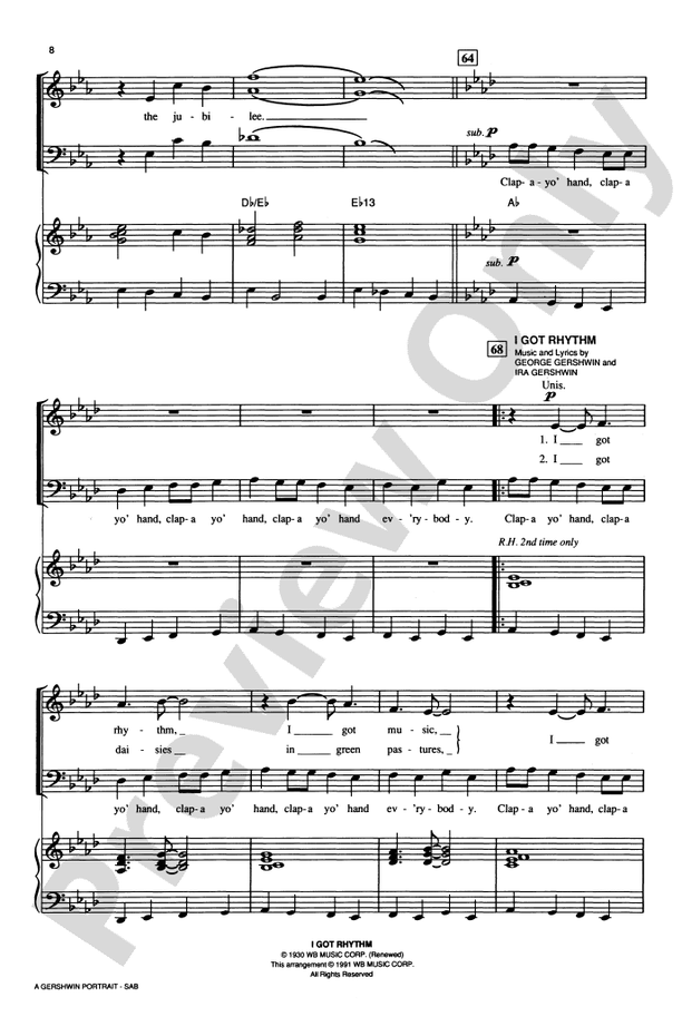 A Gershwin Portrait! The Music of George and Ira Gershwin - SAB Choral Octavo (Digital Download)