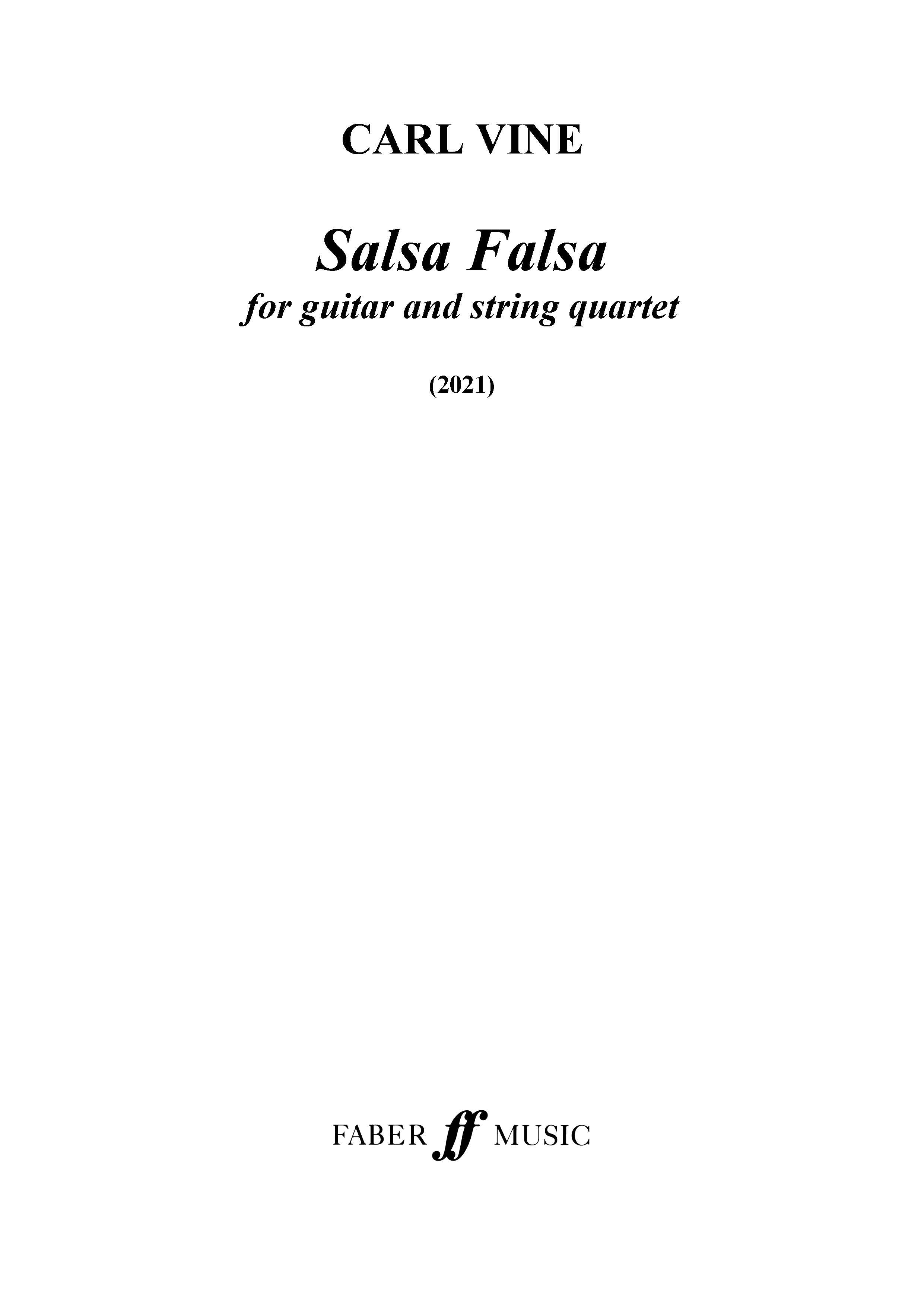 Salsa Falsa - Guitar, String Quartet Full Score (Digital Download)