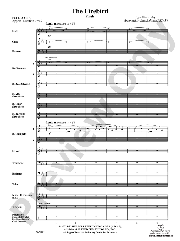 The Firebird - Concert Band Conductor Score & Parts (Digital Download)