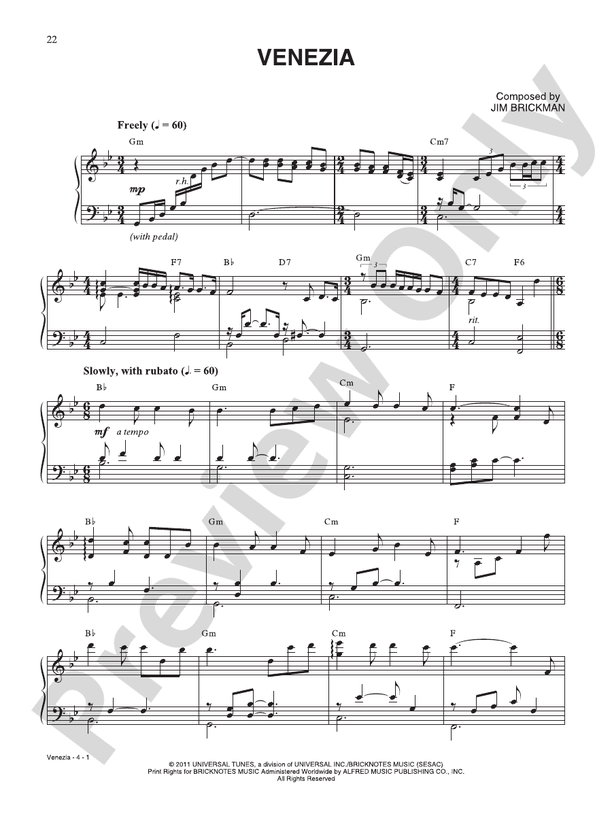 Venezia - Piano (Digital Download)