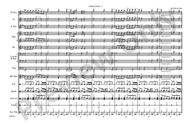 No Tears Left to Cry – Marching Band Conductor Score & Parts (Digital Download)