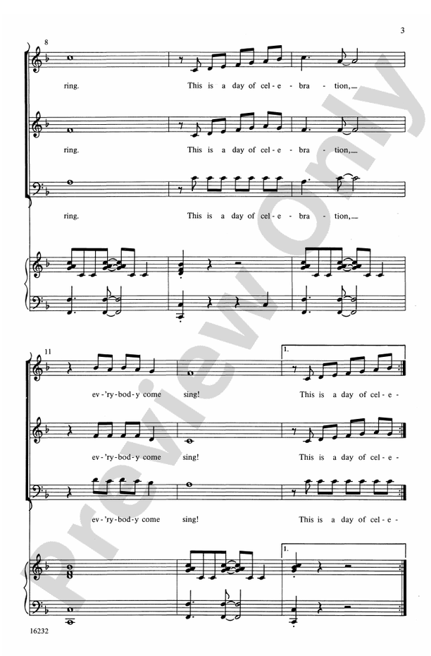 Day of Celebration – 3-Part Mixed Choral Octavo (Digital Download)