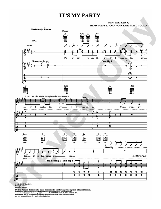 It s My Party Guitar TAB Digital Download it-s-my-party-guitar-tab-digital-download