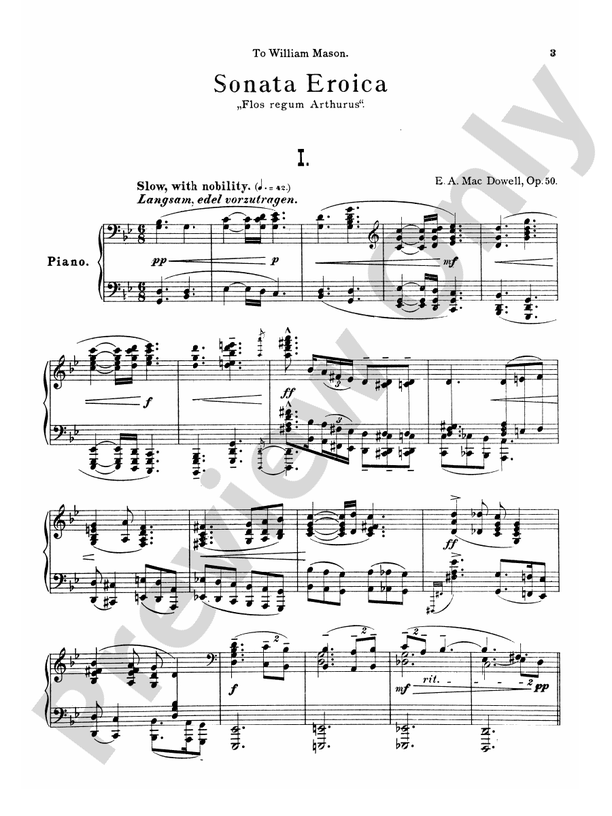 MacDowell - Sonata No. 2, Op. 50 (Sonata Eroica) - Piano Solo (Digital Download)