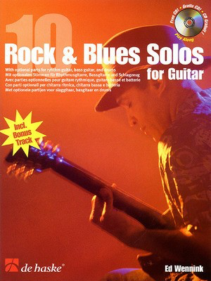 10 Rock & Blues Solos for Guitar - Book/CD Pack - Ed Wennink - Guitar De Haske Publications /CD