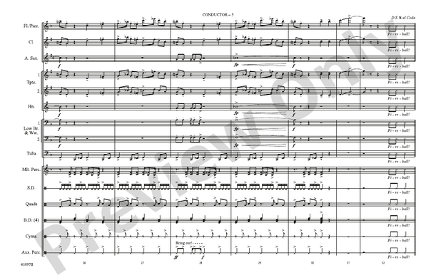 Fireball – Marching Band Conductor Score & Parts (Digital Download)
