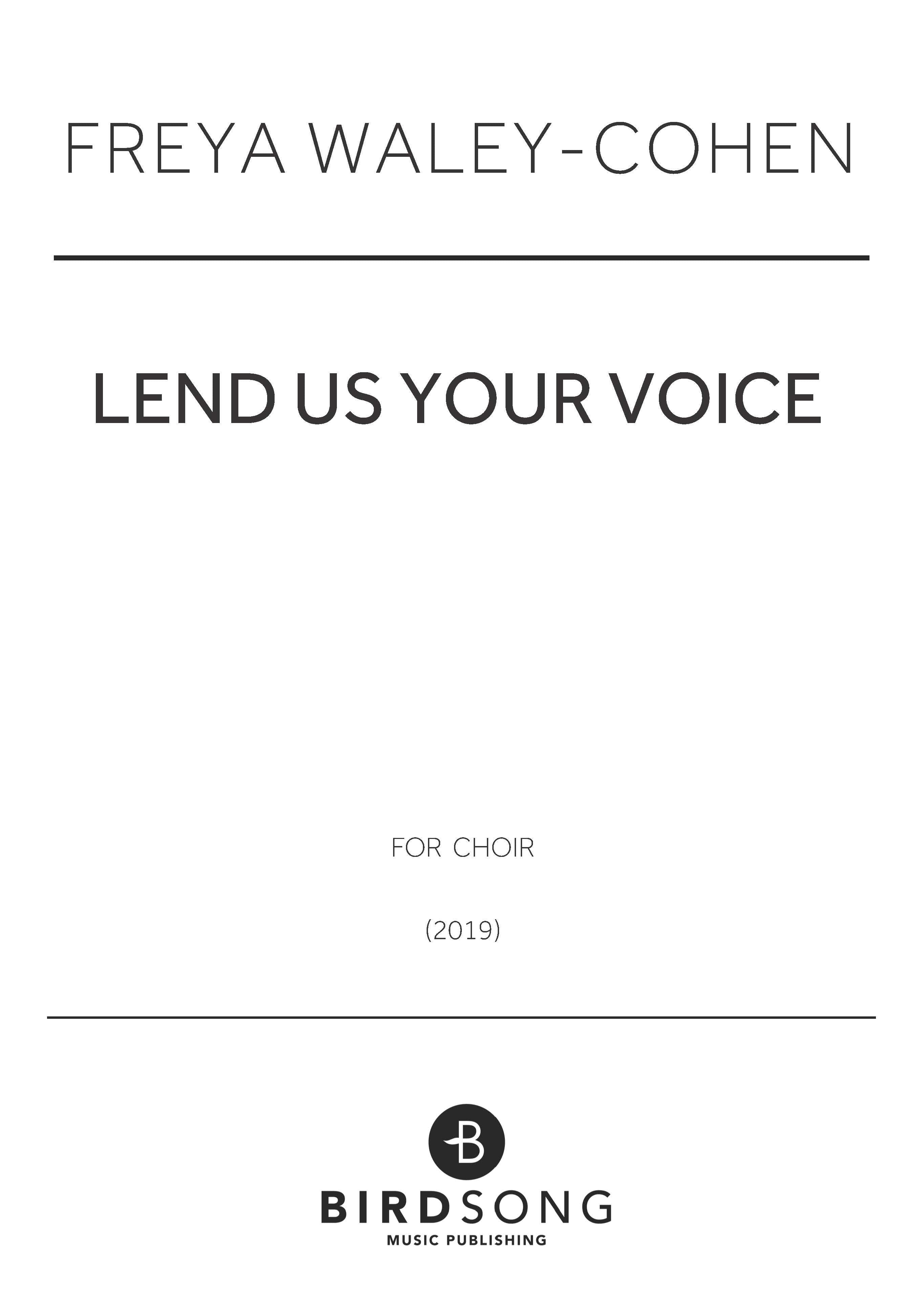 Lend Us Your Voice - SATB Choir (Digital Download)