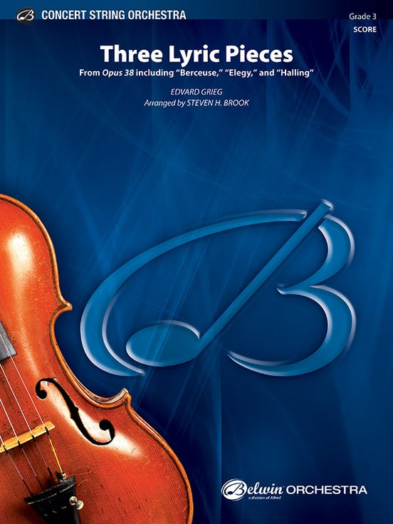 Grieg 3 Lyric Pieces String Orchestra Grade 3 Score/Parts arranged by Brook
