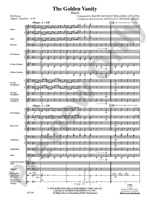 The Golden Vanity - Concert Band Conductor Score & Parts (Digital Download)