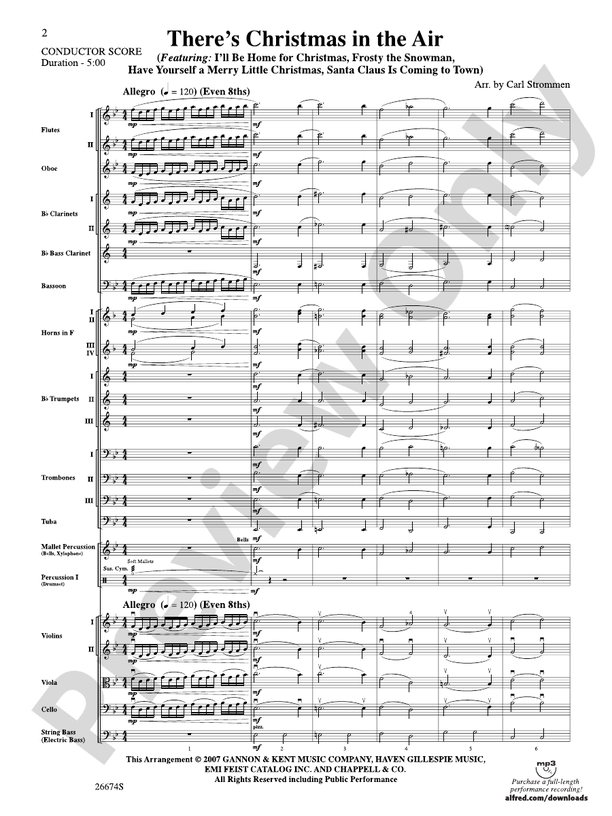 There's Christmas in the Air - Full Orchestra Conductor Score & Parts (Digital Download)